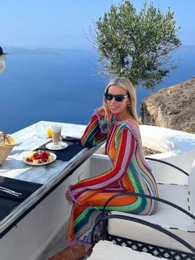 LAMPEROS ATELIER Aphrodite Luxury Beachwear Dress Feminine Colorful O/S VGUC